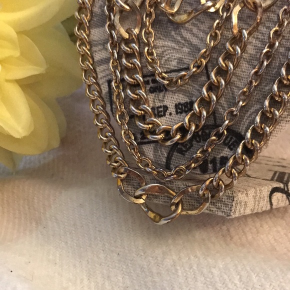 GRAZIANO GOLDTONE MULTI CHAIN STATEMENT NECKLACE - Picture 7 of 16